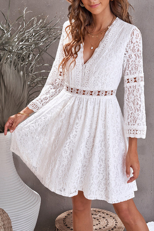 Chic Boho White Lace Dress